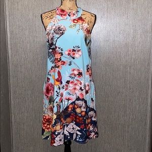 Nicole Miller Floral Sleeveless Pocket Dress 10
